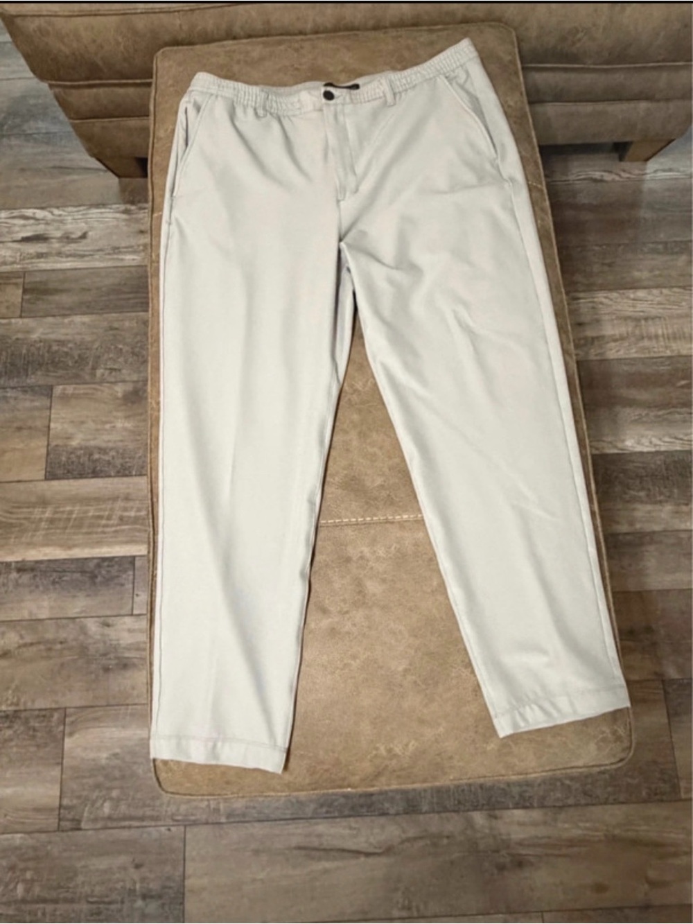 Marc New York Light Gray Stretch Chinos - Slim Fit